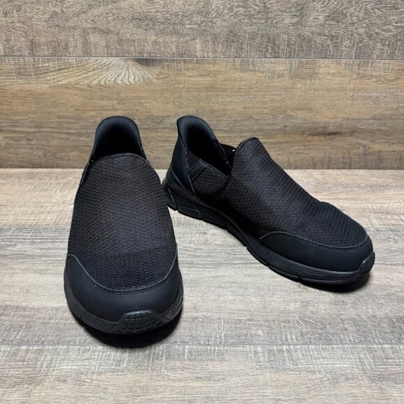 Skechers Swift Fit Hands Free Black Slip On Sneakers Men's Size 10.5 - Picture 6 of 7